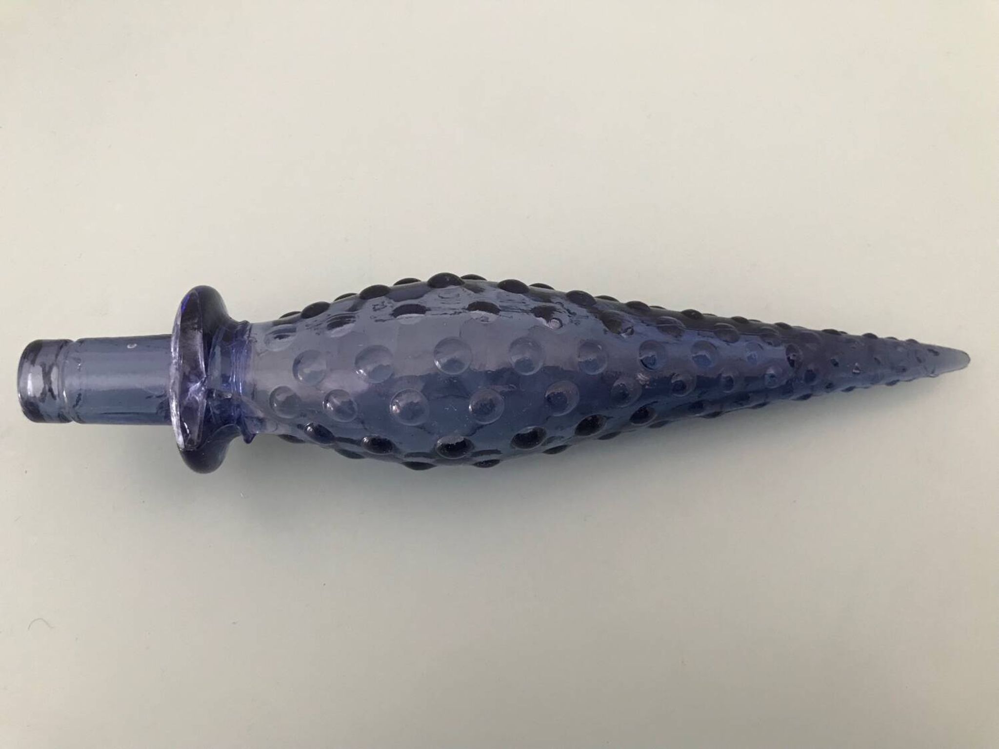 Carafe empoli violet mauve petits bulles hobnail