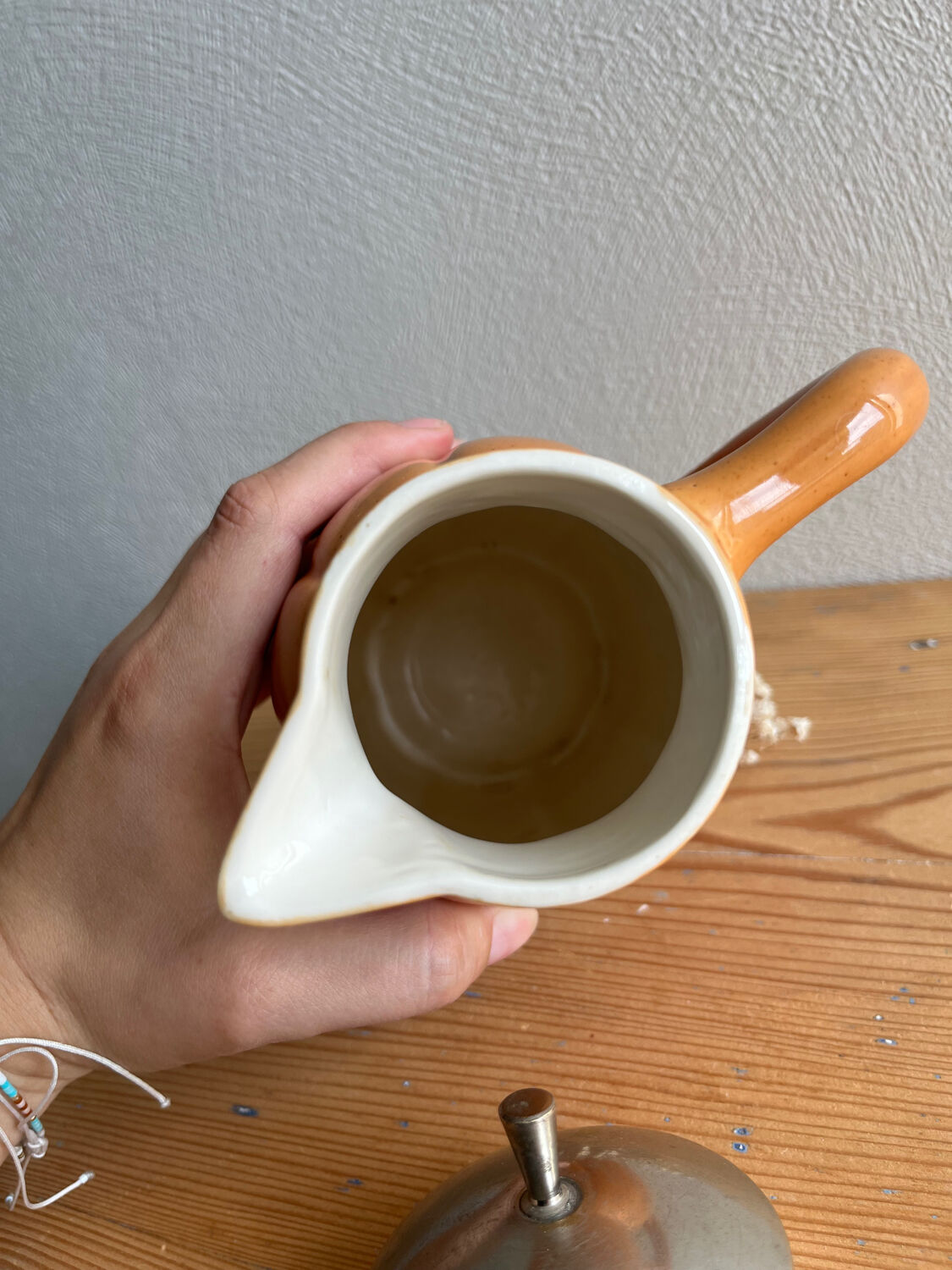 Teapot / jug / carafe / vintage earthenware pitcher in the style of Digoin Sarreguemines.
