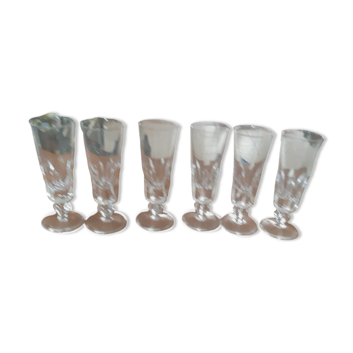 6 crystal flutes from St Louis