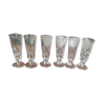 6 crystal flutes from St Louis