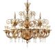 Lively Curls Murano Glass Chandelier in Dark Amber