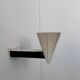 Vintage modernist wall lamp, cream and black lacquered metal, Italy 1970s