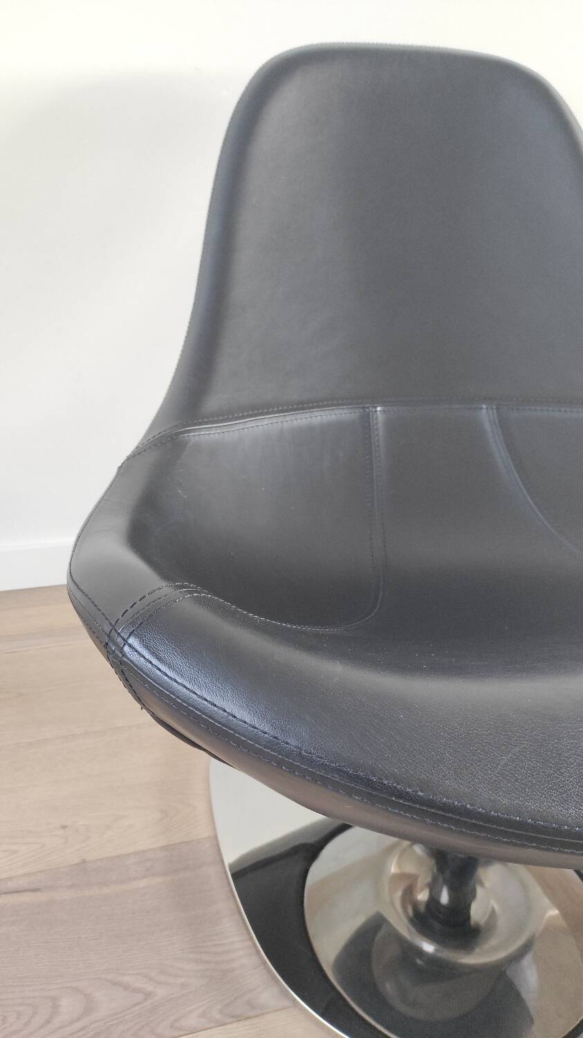 Pair of Tirup Ikea leather armchairs