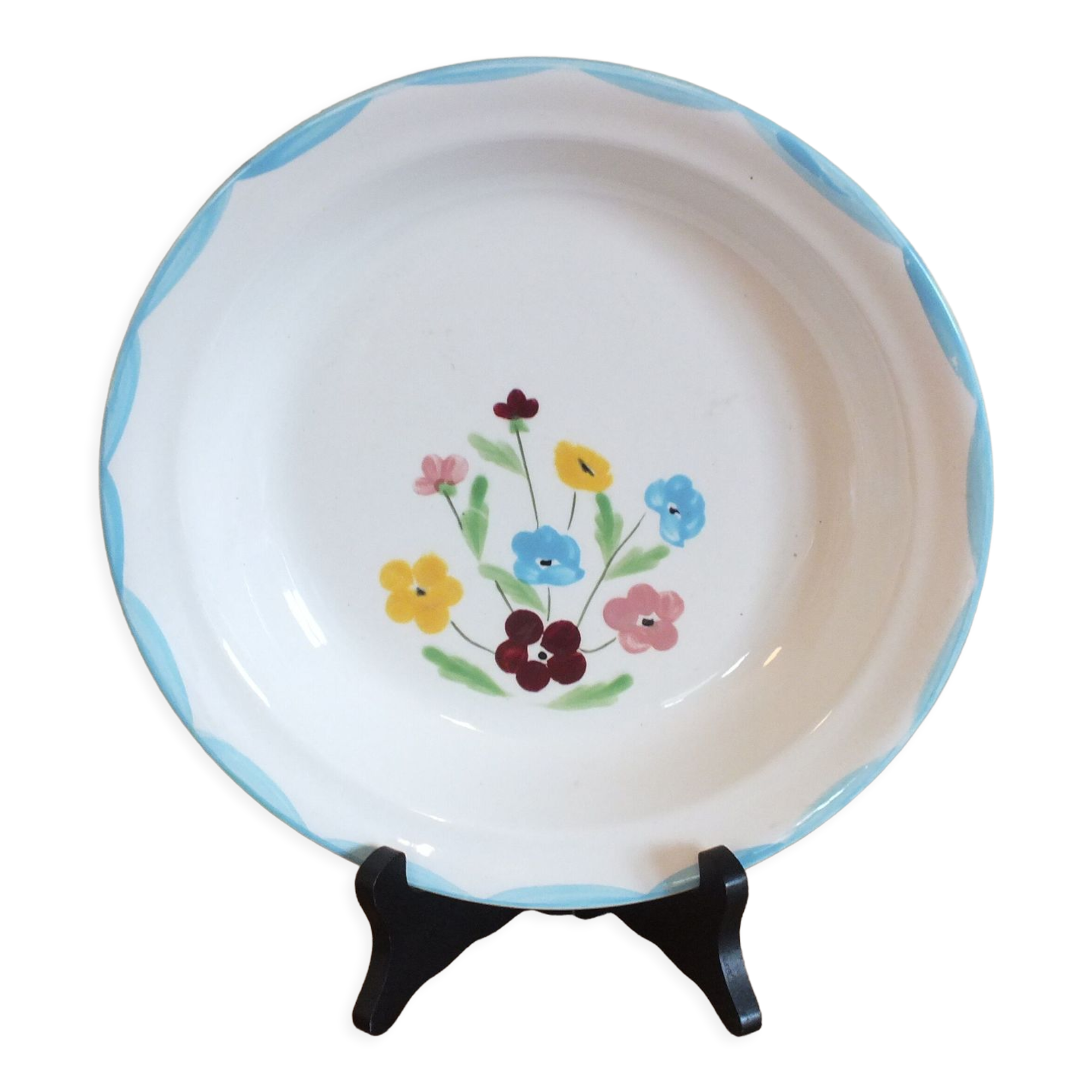 Hollow dish 50s Salins model Jocelyne - flowers