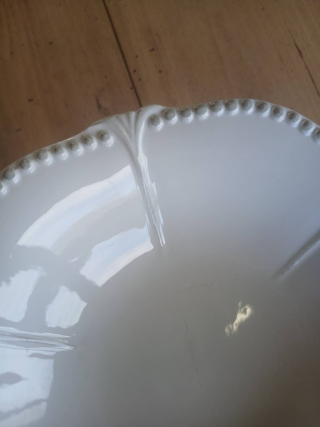 White earthenware compote dish