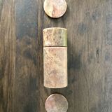 Duo of brown stone boxes