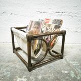 Rattan and fabric magazine holders
