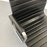 Black leather Ea-109 armchair by Charles Eames for Vitra