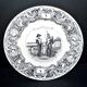 Sarreguemines U&C illustrated talking plate "Napoleon" 19th century.