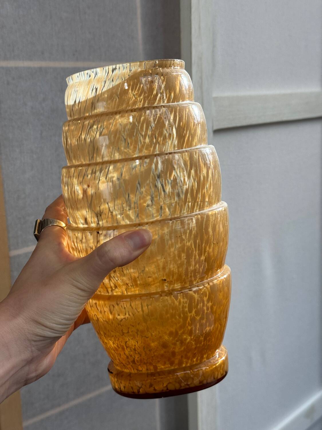 Molded glass vase from Clichy