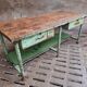 Old workbench kitchen island steel with wood