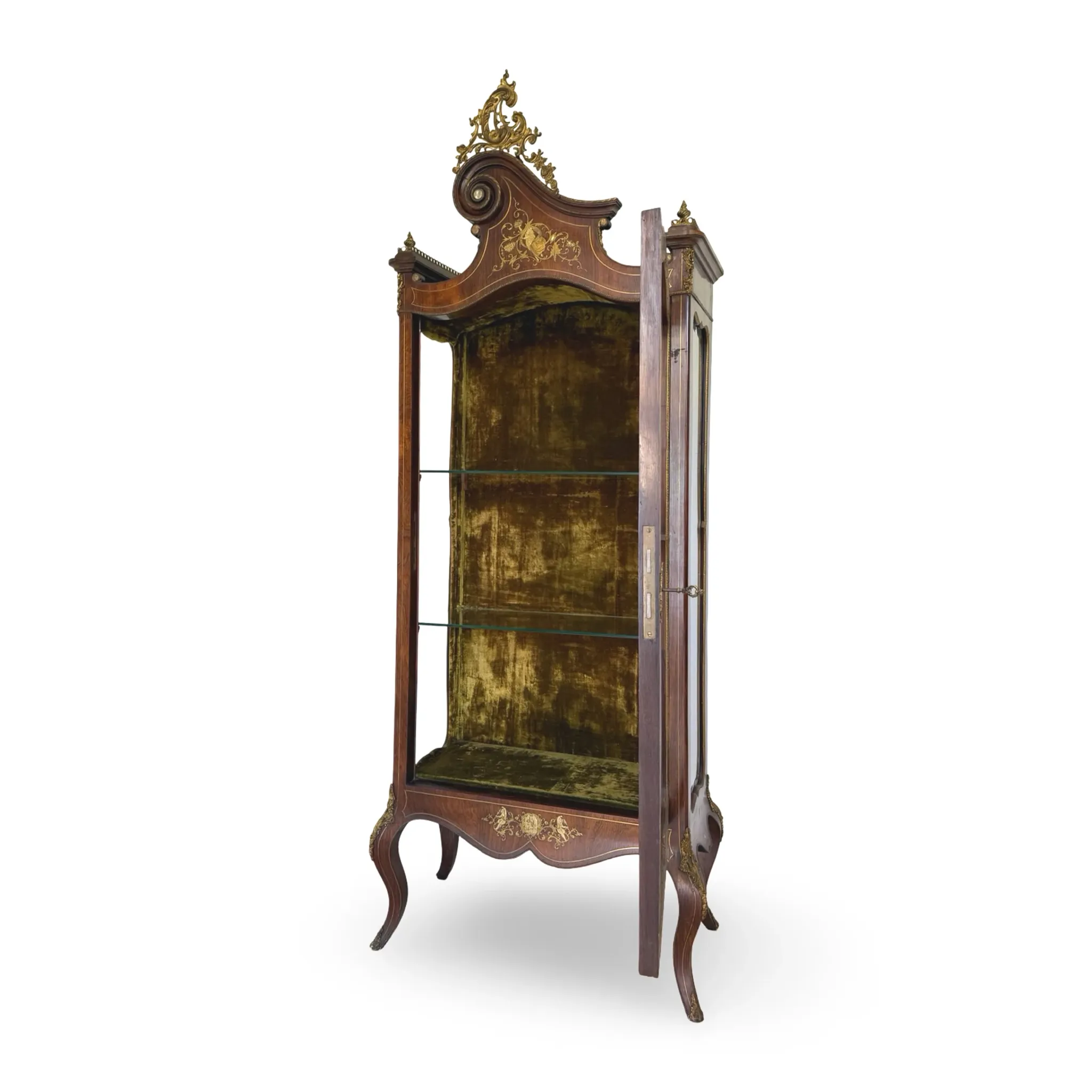 Elegant antique display cabinet, dating to 19th century