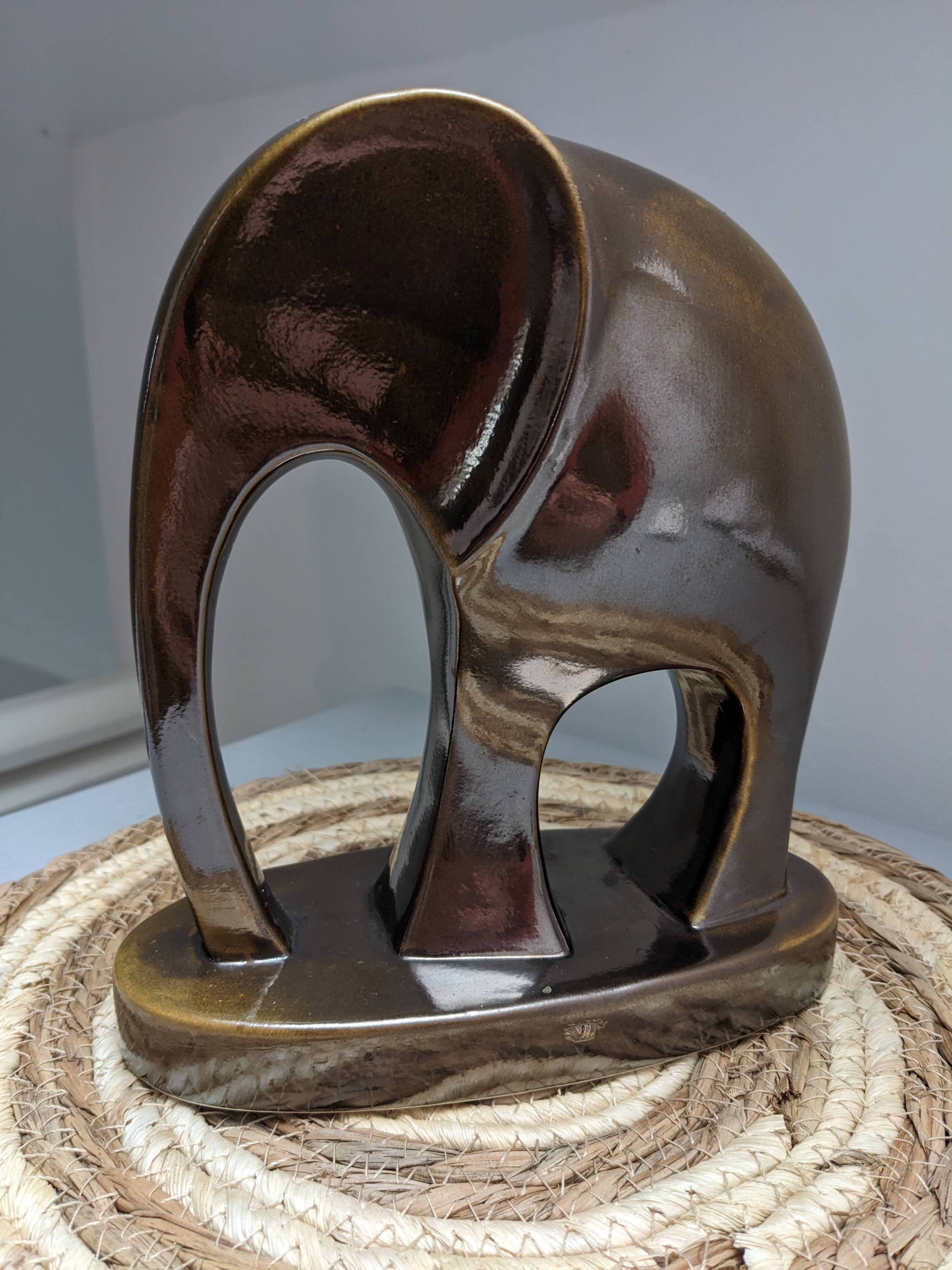 Glazed ceramic elephant