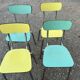 Formica table with extensions and 4 chairs 1950