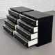 Paire de commodes 4 tiroirs noires et chrome