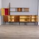 Buffet en teck vintage des années 1960 avec système mural, design italien.