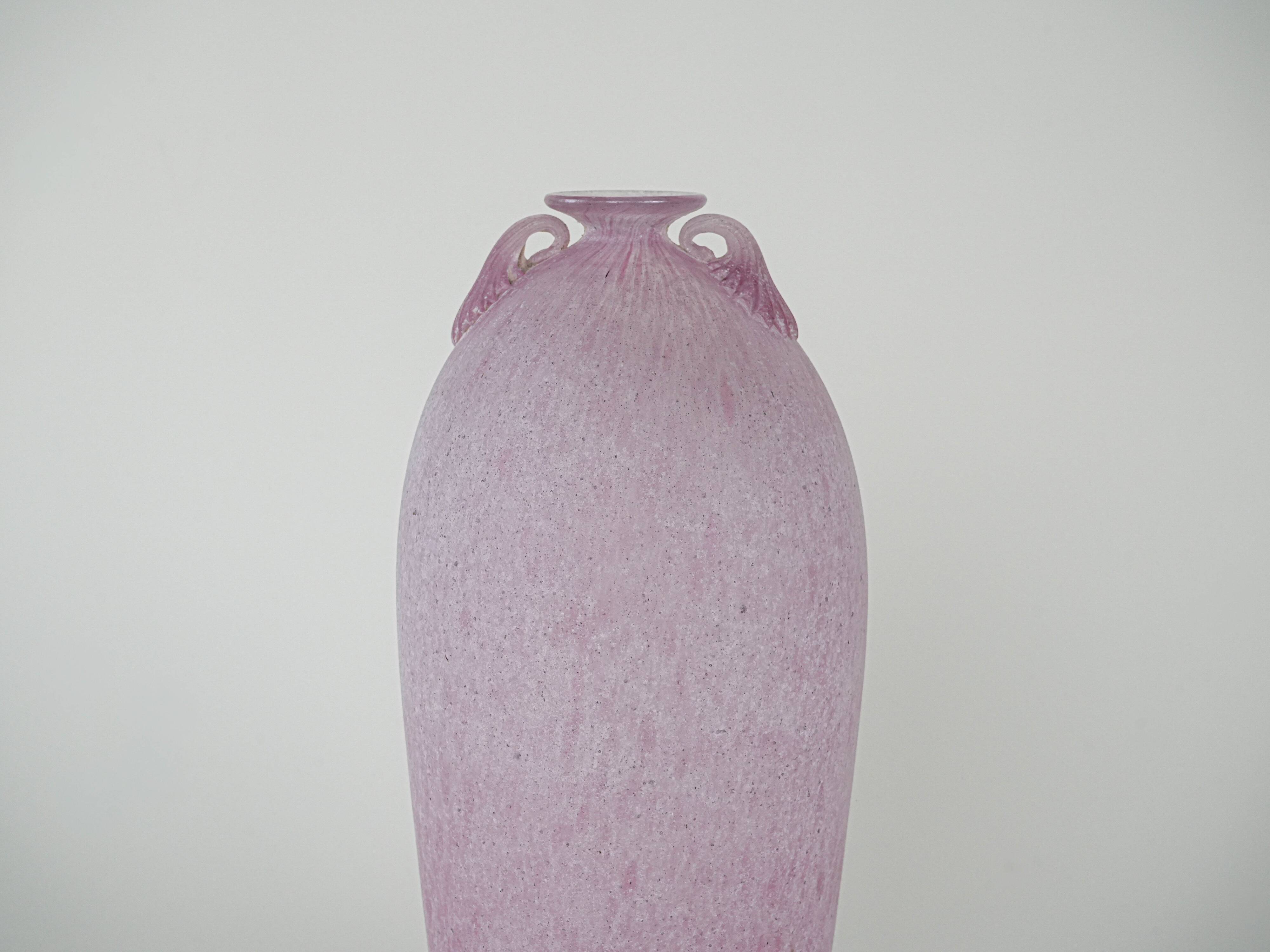 Glass vase, Murano glass, Italian design, 1970s, made in Italy