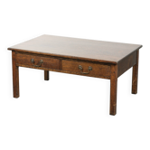 Table basse 2 tiroirs en chêne anglais, 20e siècle