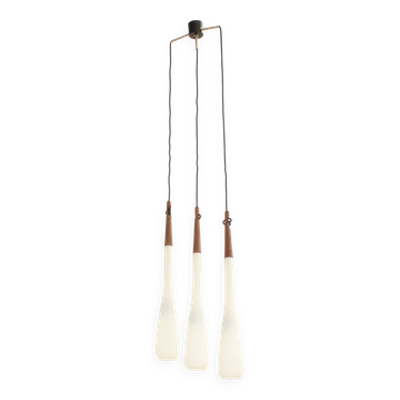 Suspension Drop triple by Uno & Östen Kristiansson for Luxus, Sweden.