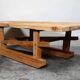 Large 19th century sculpted sled coffee table, folk art, France