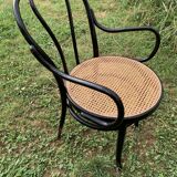 Tuna chair model 1018 in black curved wood and canning 1930