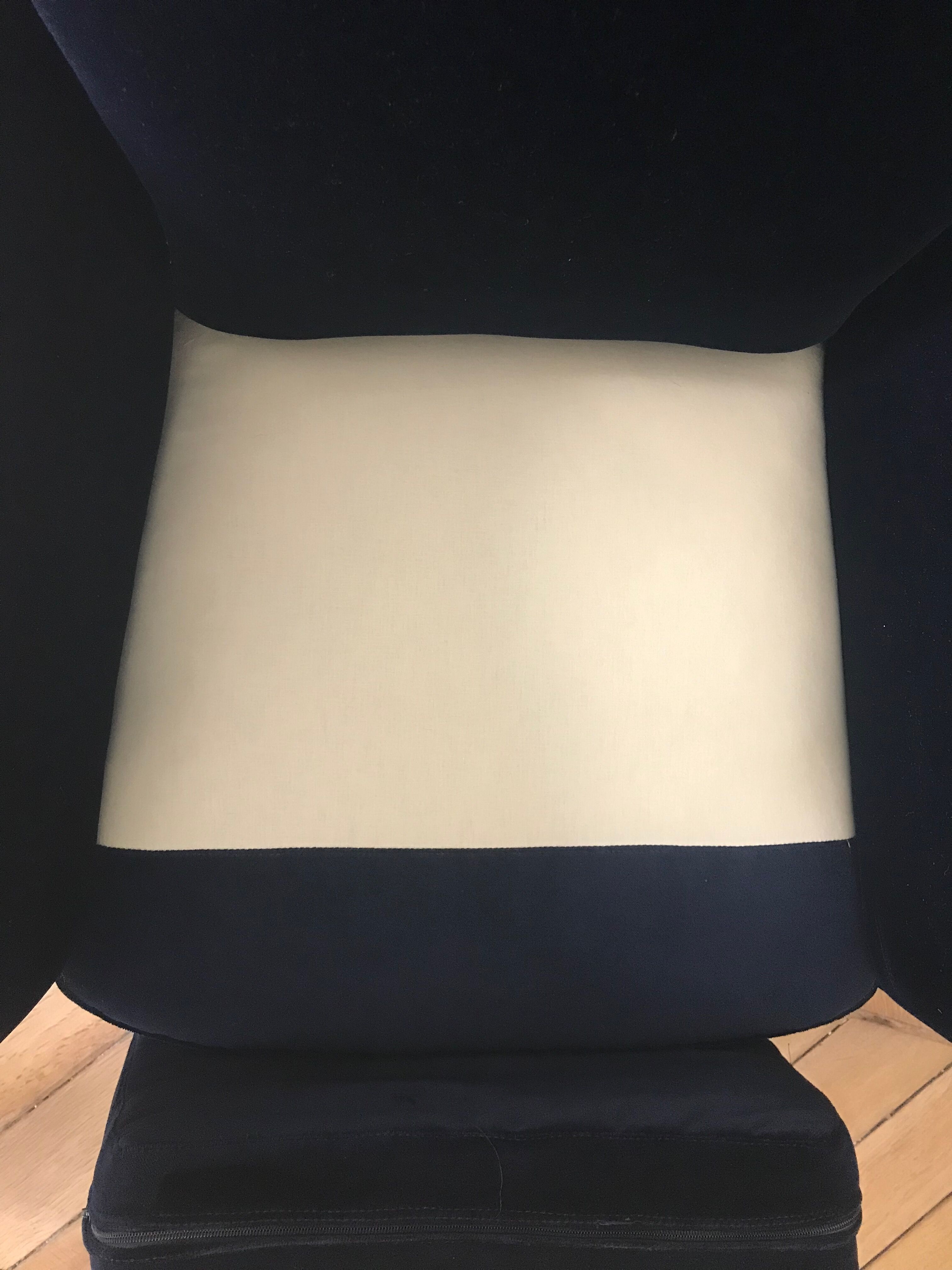 Pair of armchairs with velvet eared midnight blue , 1950's