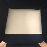 Pair of armchairs with velvet eared midnight blue , 1950's