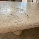 Travertine coffee table, Angelo Mangiarotti, Italy, 1970s