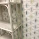White rattan library shelf