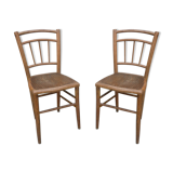Pair of chairs bistro clear patina