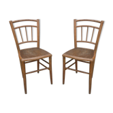 Pair of chairs bistro clear patina