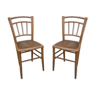 Pair of chairs bistro clear patina