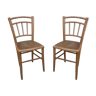 Paire de chaises bistrot patine claire