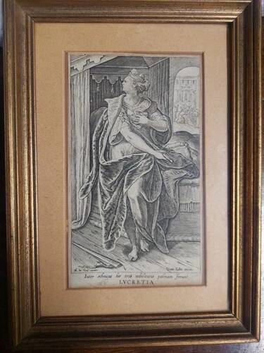 Philip Galle (1537-1612) "Lucretia" Engraving Burin
