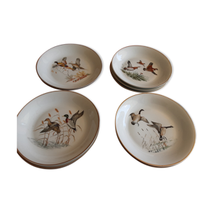 11 assiettes creuses porcelaine