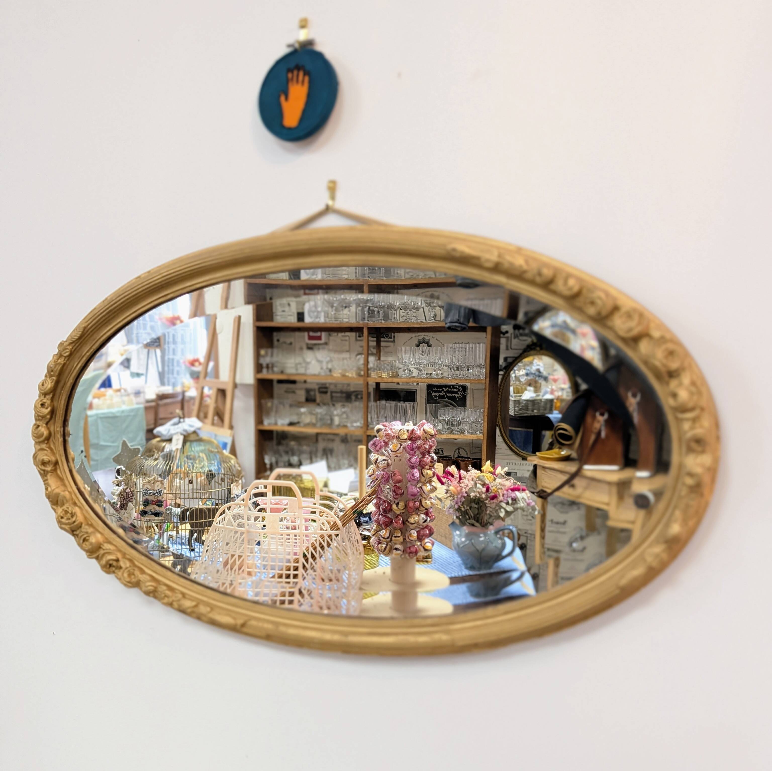 Baroque oval mirror
