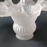 Brass and frosted glass wall lights