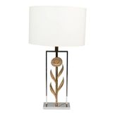 Maison Charles, attributed to. Pair of sunflower lamps. 1970s.