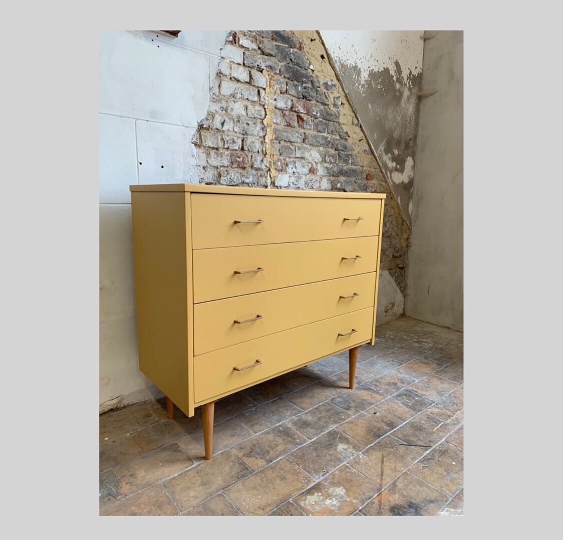 Vintage ochre chest of drawers