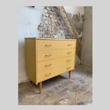 Vintage ochre chest of drawers