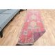 1970s Turkish Oushak Handmade Wool Cotton Red Area Rug 90x343