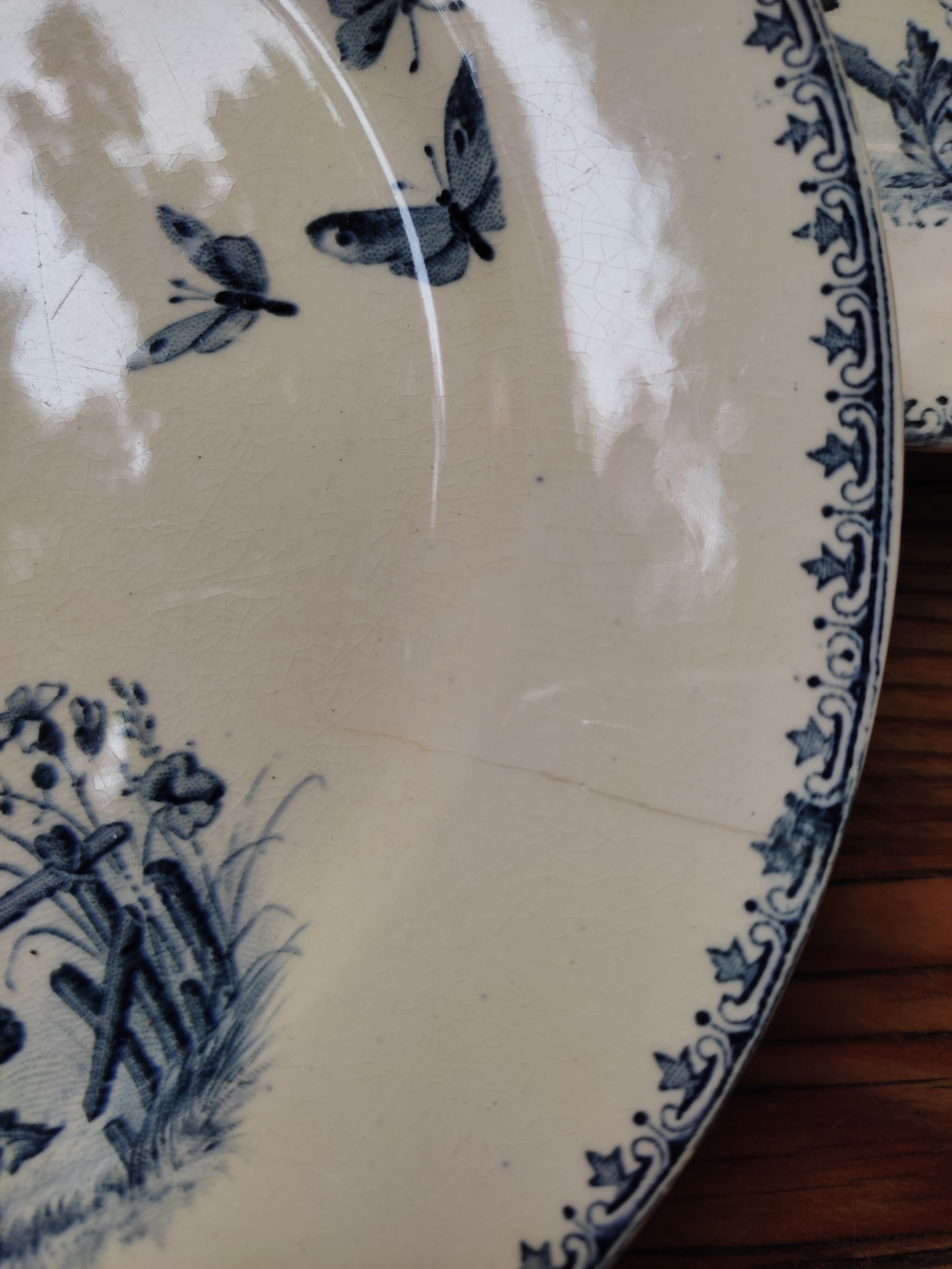6 assiettes terre de fer Sarreguemines