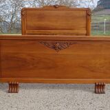 Art Deco walnut bed for 140/190cm base