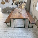 Guinguette table and its 2 benches