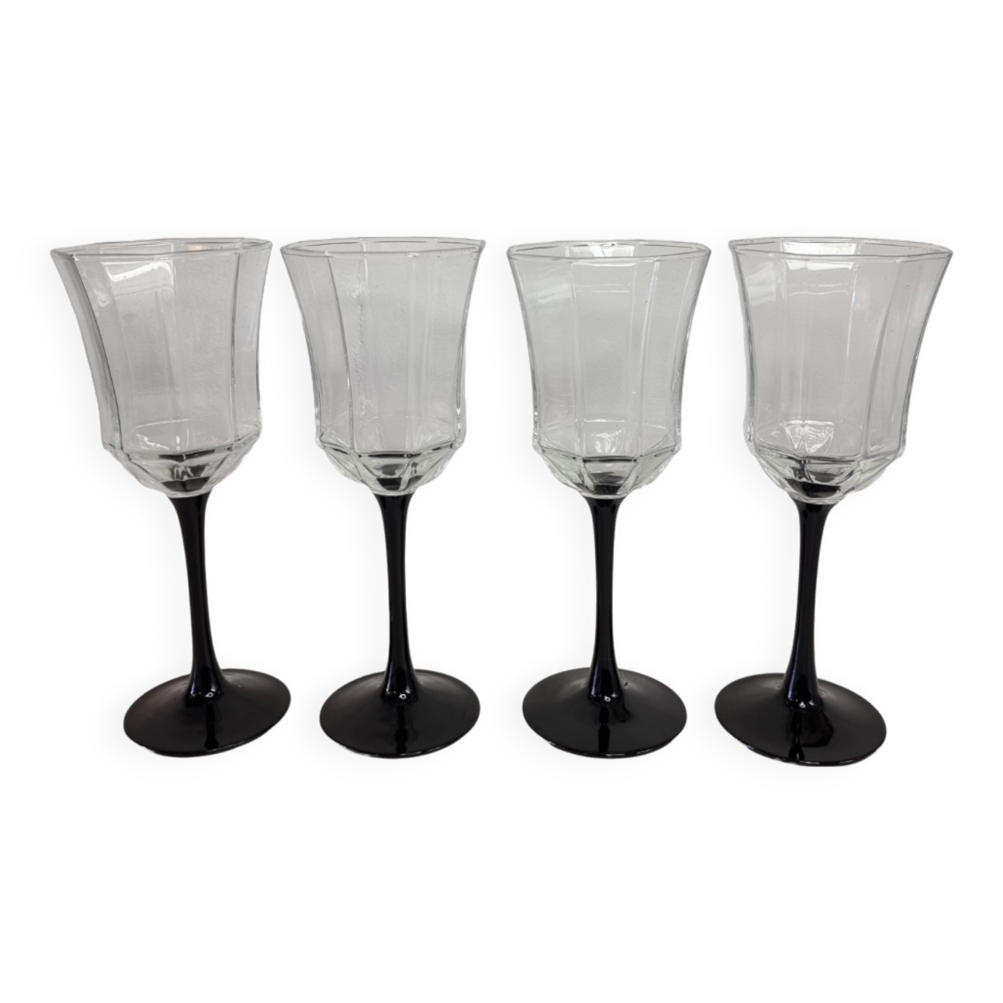 Vintage French white wine glasses by Luminarc