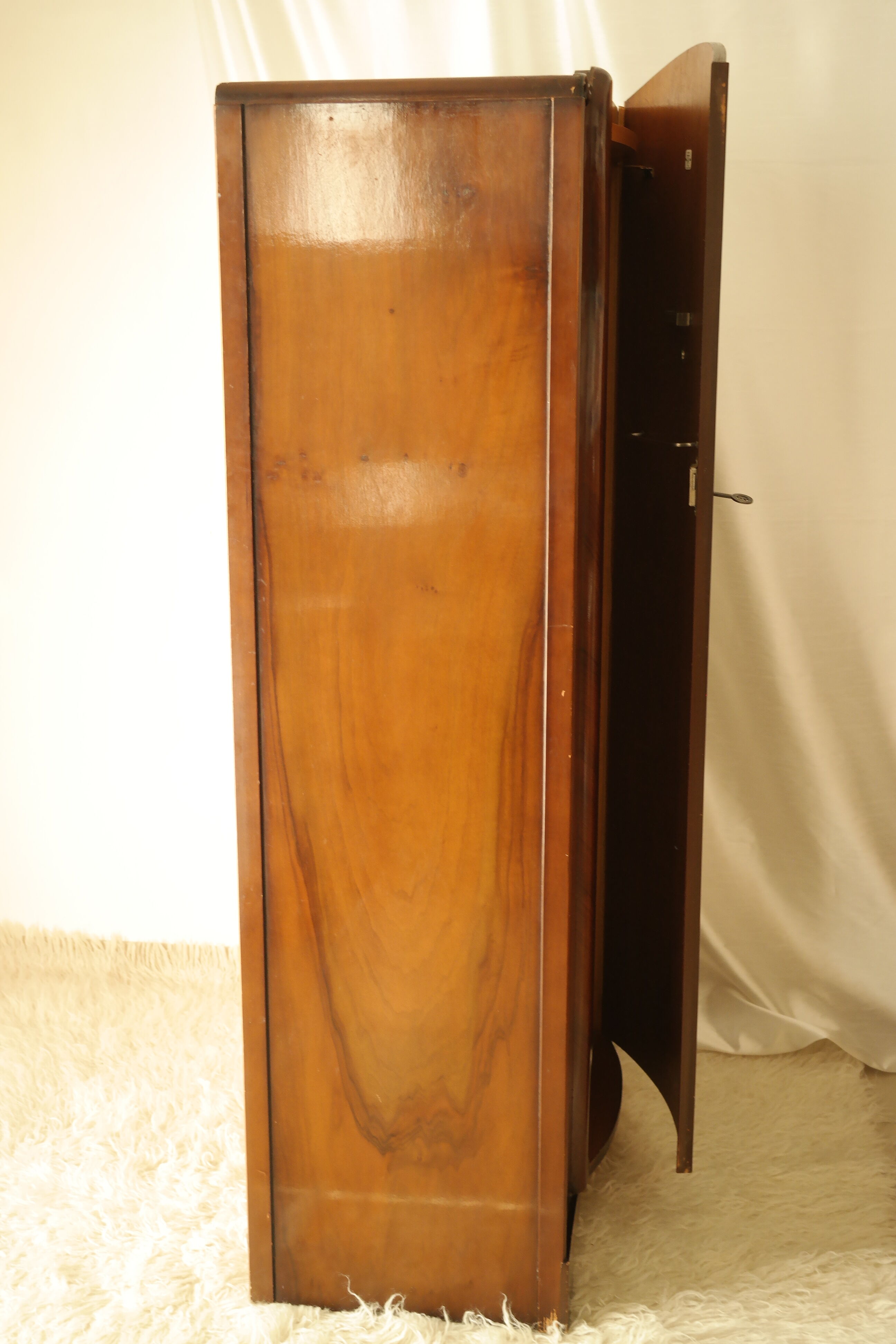 English art deco student wardrobe in walnut