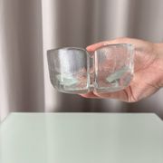 Vintage Scandinavian Textured Glass Ashtray | Organic Design | 1970s