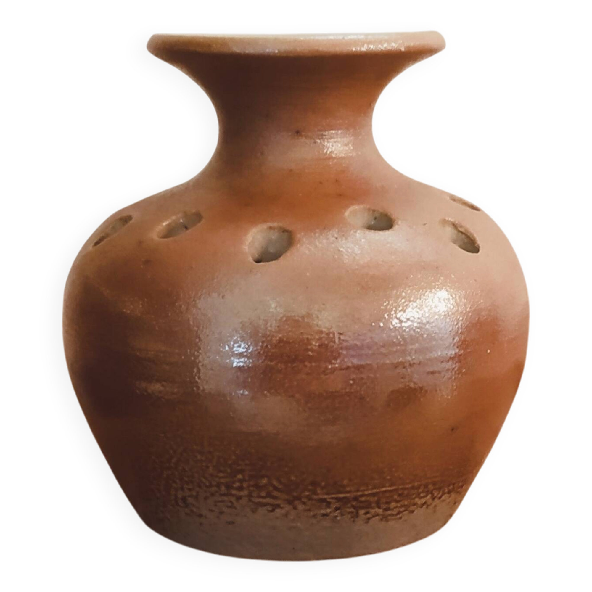 Vase, pique-fleurs en grès