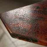 Italian Side Table with Unique Leather Top, 1970s