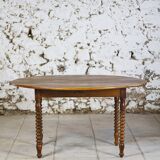 Louis Philippe turned wood drop-leaf table